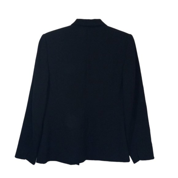 Valerie Stevens Blazer Sz Petite 8 Black 4 button up Lined Stretch EUC Career - Picture 2 of 8